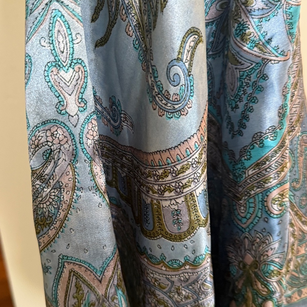 Paisley Patterned Satin Silk Scarf